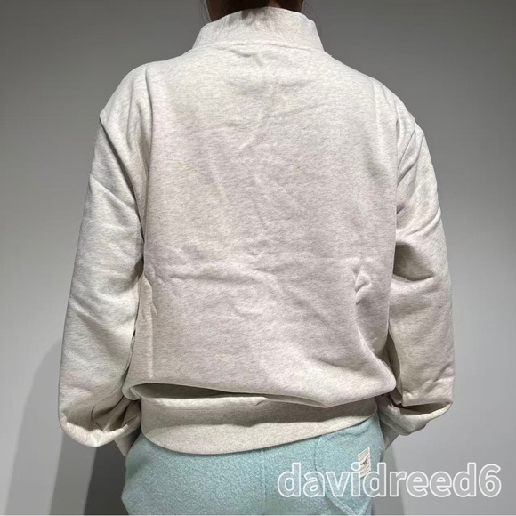 Parke Gray Mock-Neck Sweatshirt with Pink PARKE Lettering - Picture 4 of 7